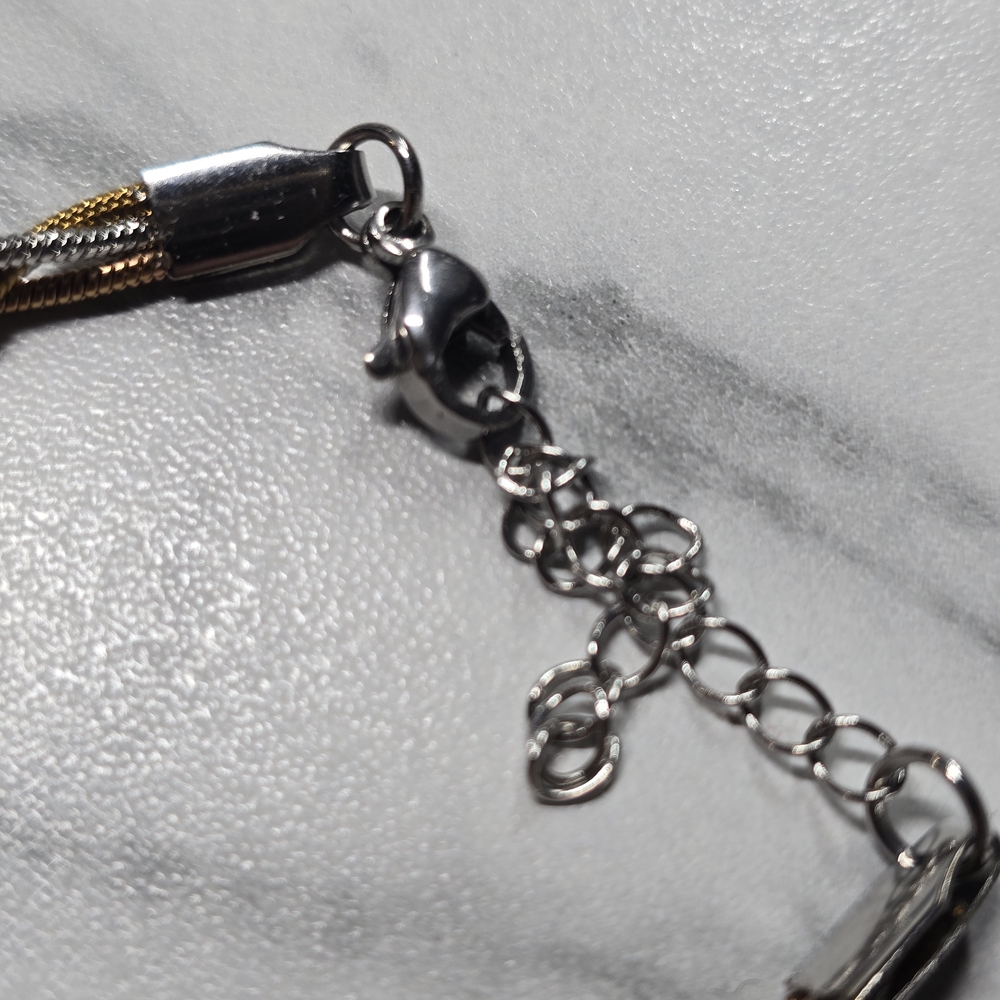 Elegant Stainless Steel Silver and Gold Bracelet - Picture 4 of 4